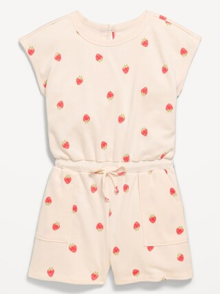 Short-Sleeve French Terry Utility Romper for Girls | Old Navy (US)