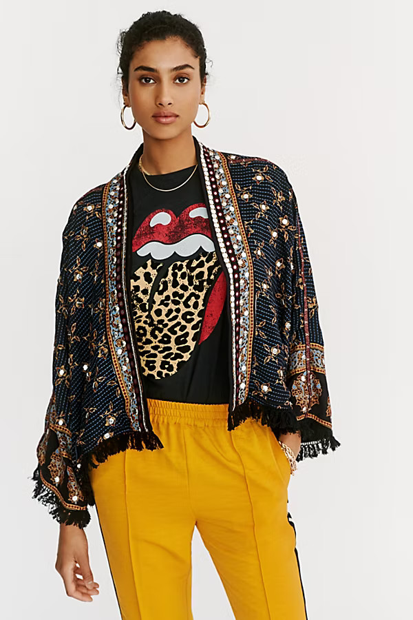 Stones Flocked Leopard Tongue Tee | Free People (Global - UK&FR Excluded)