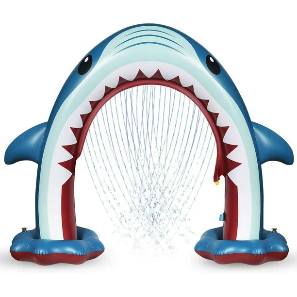 DecorX Giant Shark Sprinkler for Kids - Summer Inflatable Water Toys Outdoor Arch Sprinkler for B... | Walmart (US)