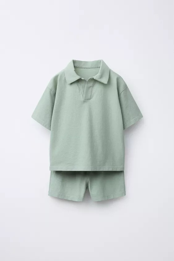 SOLID POLO AND BERMUDA JOGGING SET | Zara US