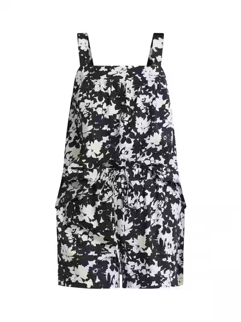 Time and Tru Women's Linen Blend Tank Top and Shorts Set, 2-Piece, Sizes XS-4X | Walmart (US)