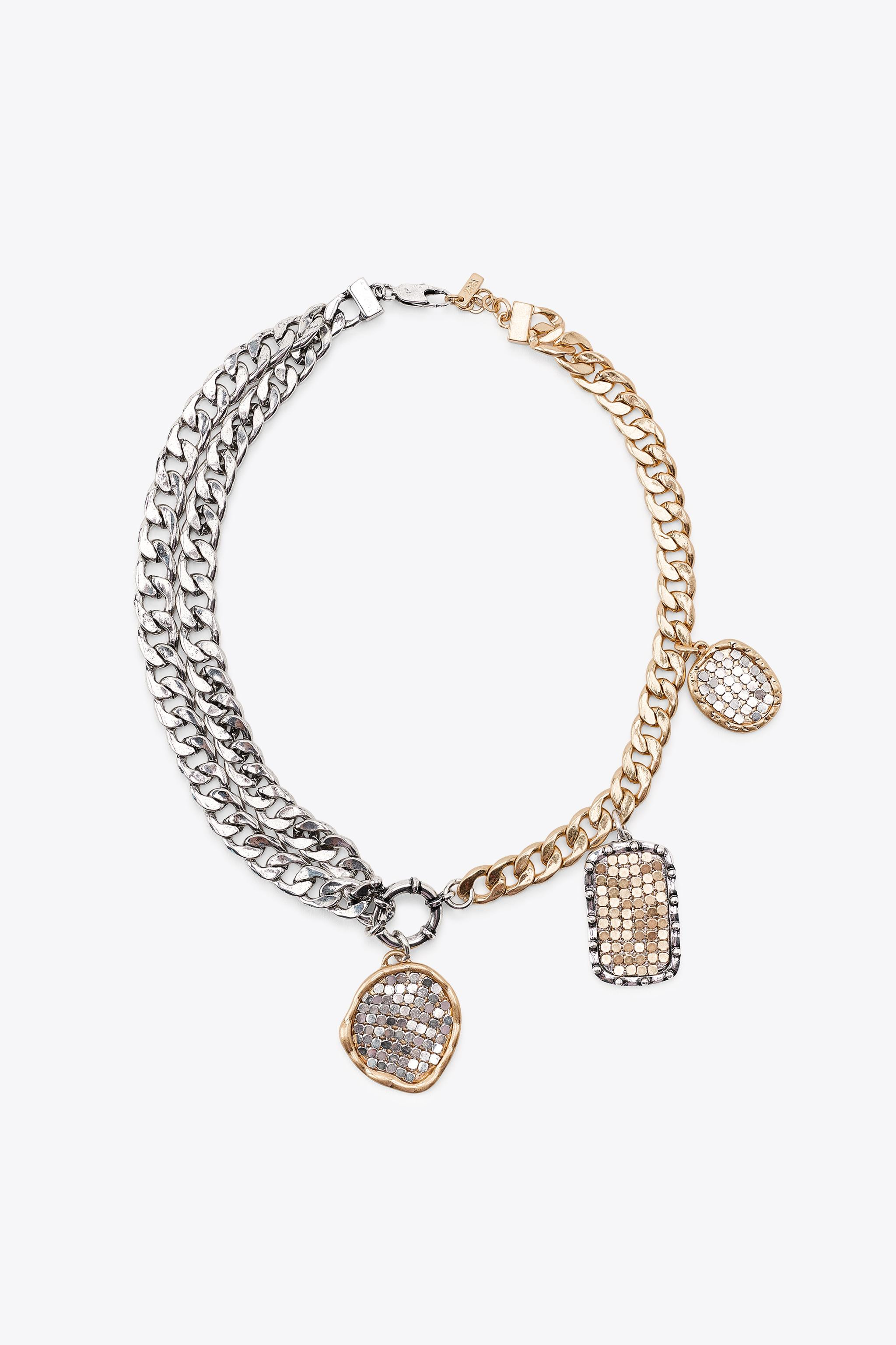 CONTRAST COIN NECKLACE | Zara UK