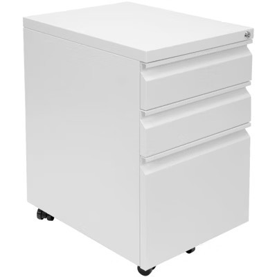 Mount-It! Mobile File Cabinet with 3 Drawers, Under Desk Rolling Storage , White | Target