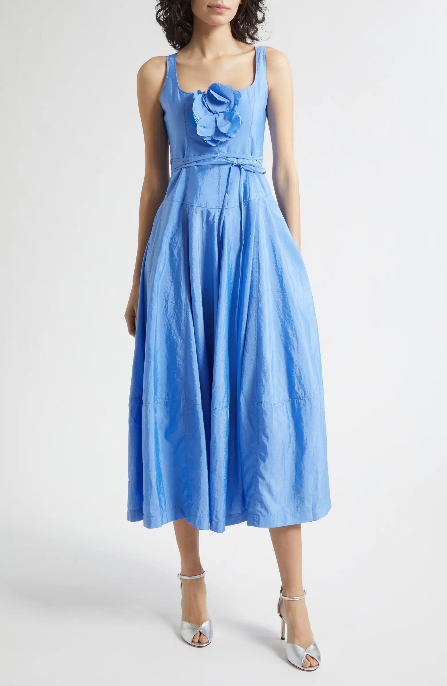 Joisian Flower Appliqué Midi Dress | Nordstrom