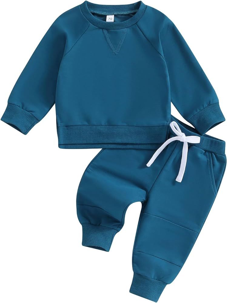 BeQeuewll Baby Boy St Patricks Day Outfit Long Sleeve Lucky Charm Sweatshirt Jogger Pants 2Pcs Se... | Amazon (US)
