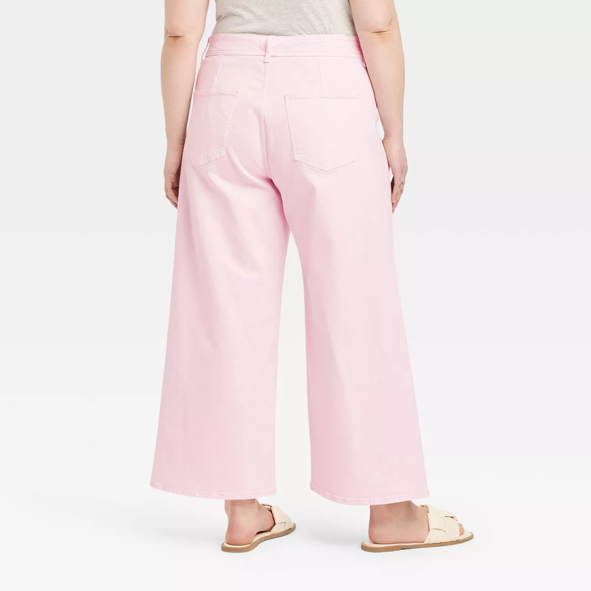 Women's High-Rise Sailor Wide Leg Ankle Jeans - Universal Thread™ Pink 26 | Target