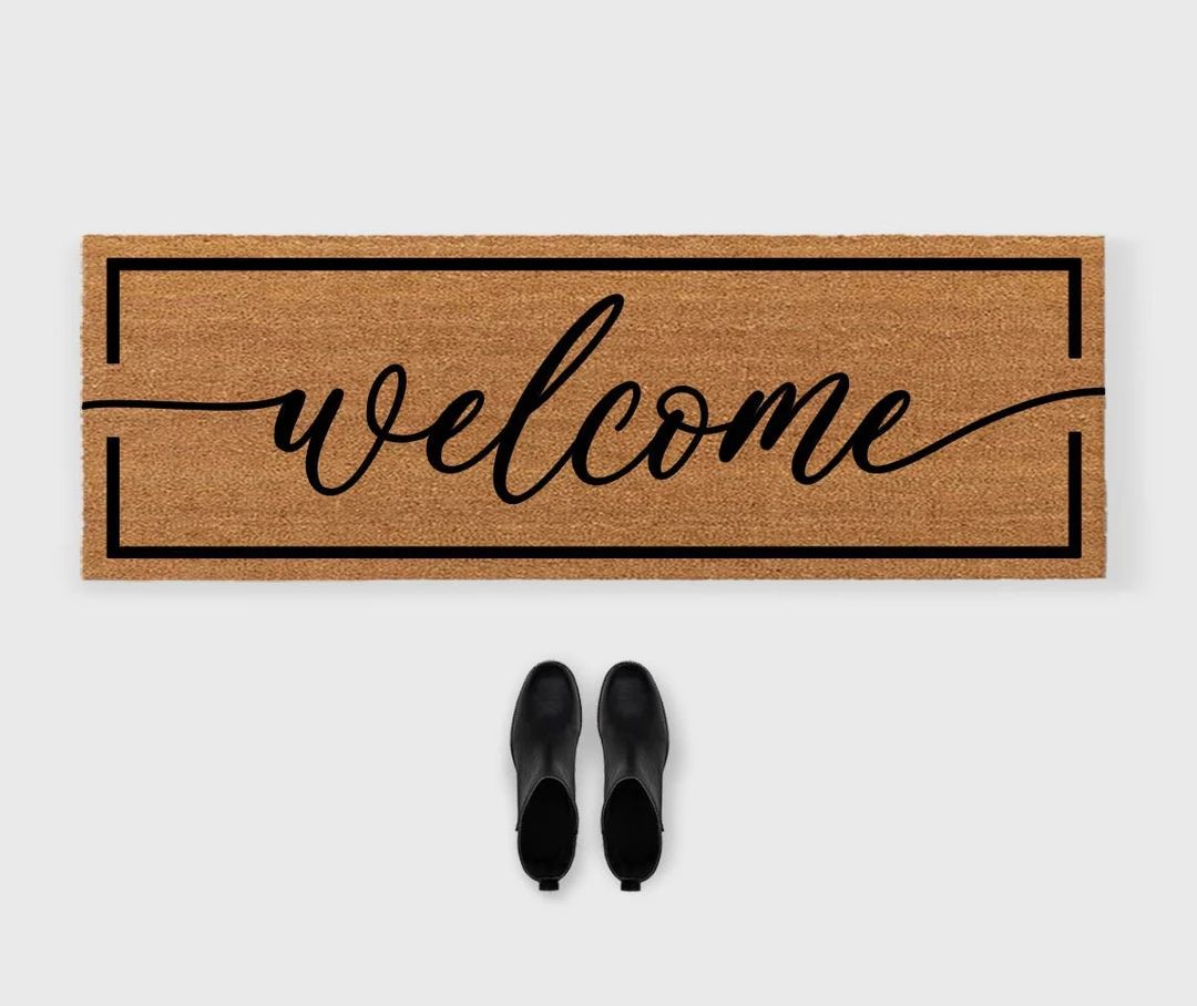 Welcome Doormat,Welcome Script Doormat,Large Doormat,3x5 outdoor mat,3x5 entry mat,Double Door Do... | Etsy (US)