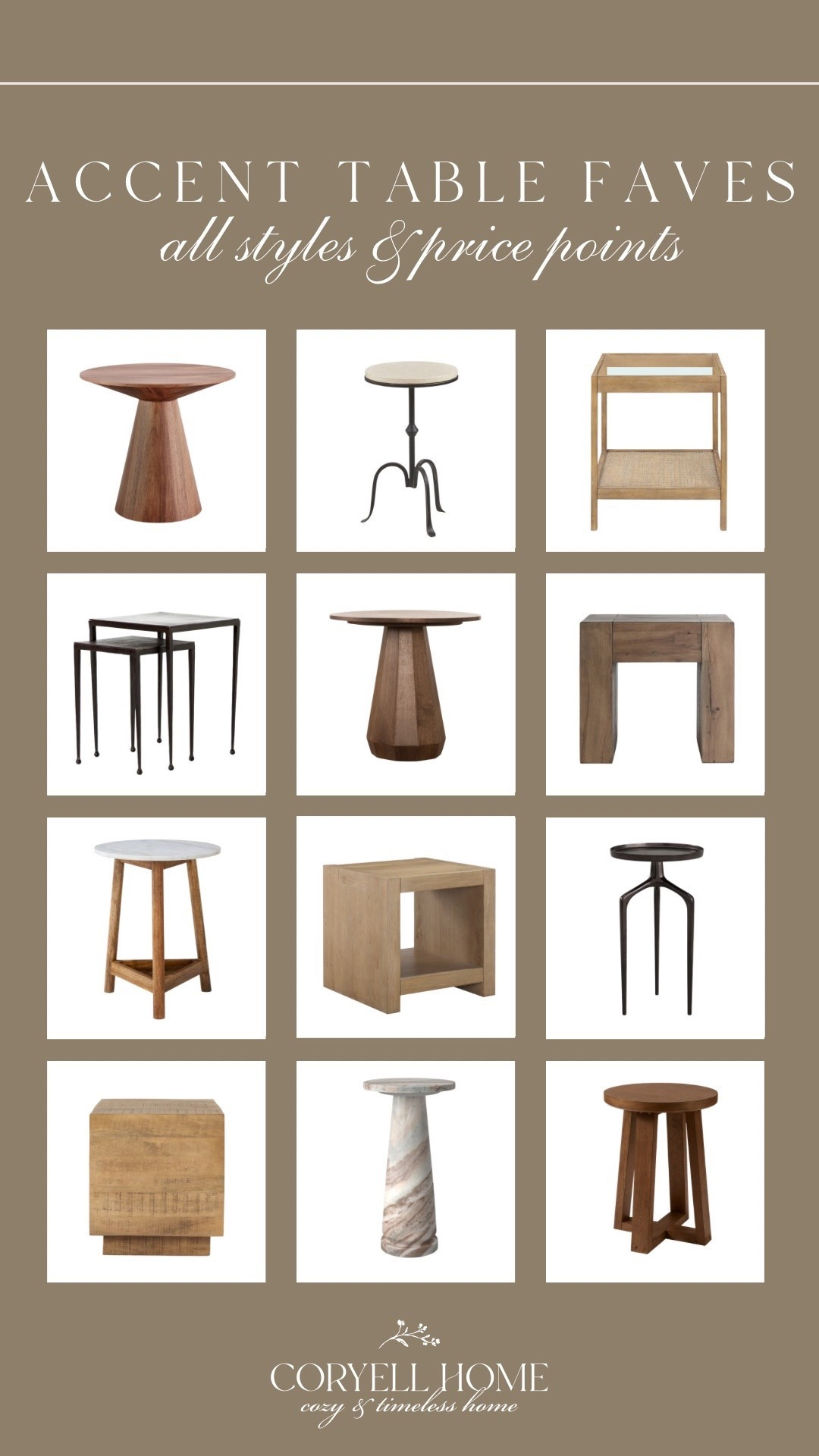 Accent tables I am loving for the winter but also beyond! All of these options are warm and textured, range in size and price point, and provide an elevated touch to any room! 

#LTKHome #LTKStyleTip #LTKSeasonal