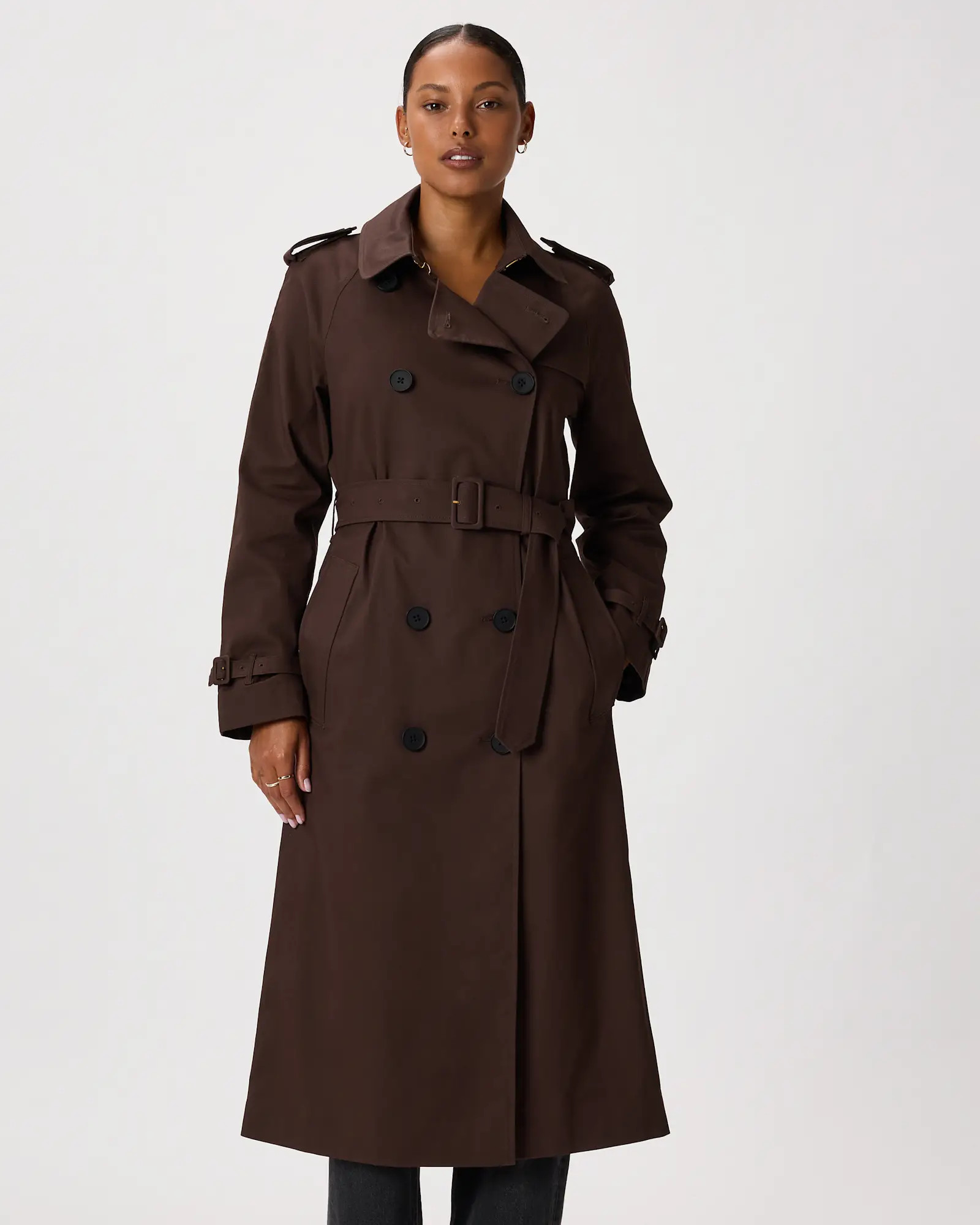 Comfort Stretch Long Trench Coat | Quince