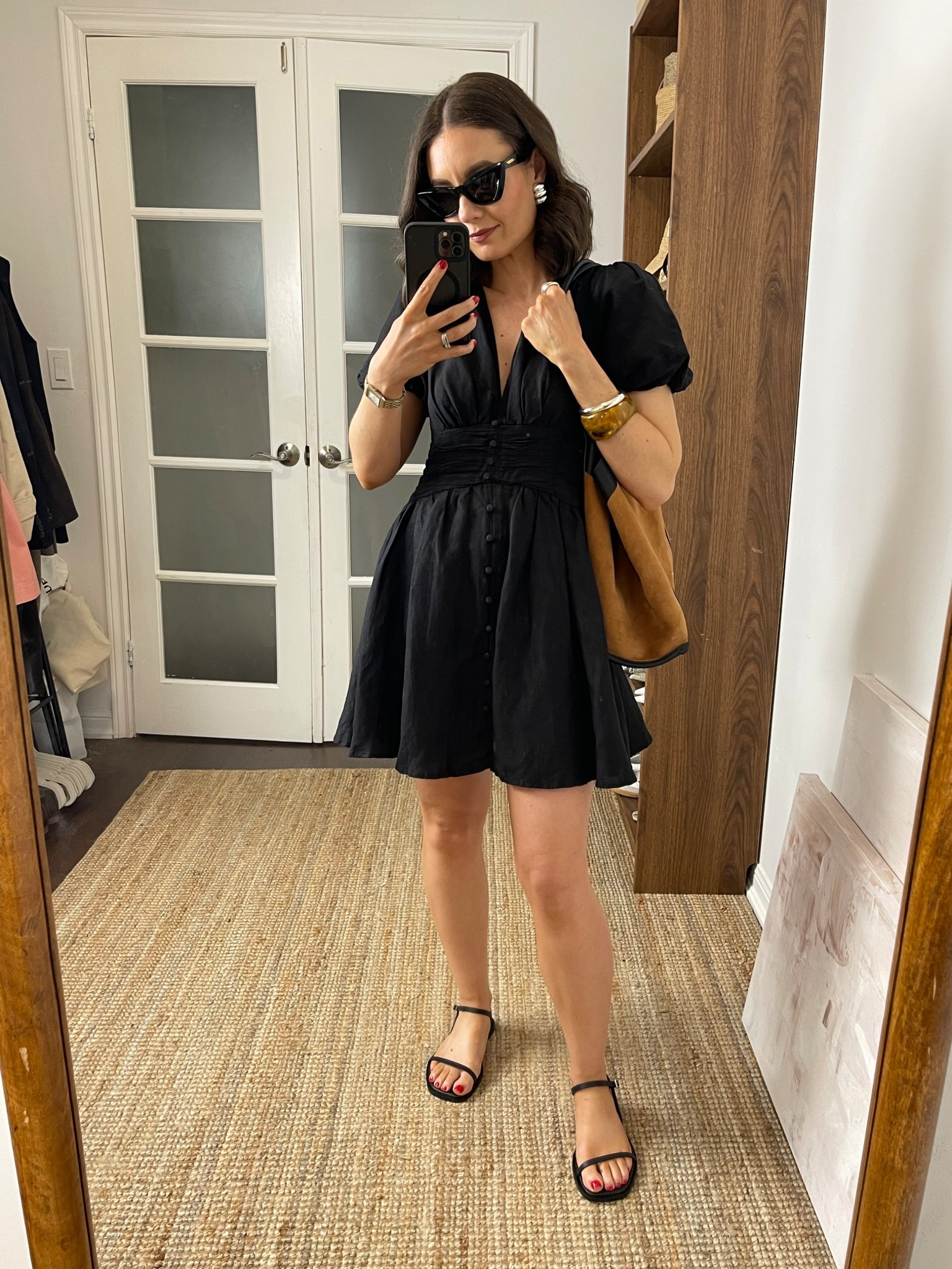 Black mini dress, black sandals, suede tote bag

#LTKTravel #LTKStyleTip #LTKSeasonal