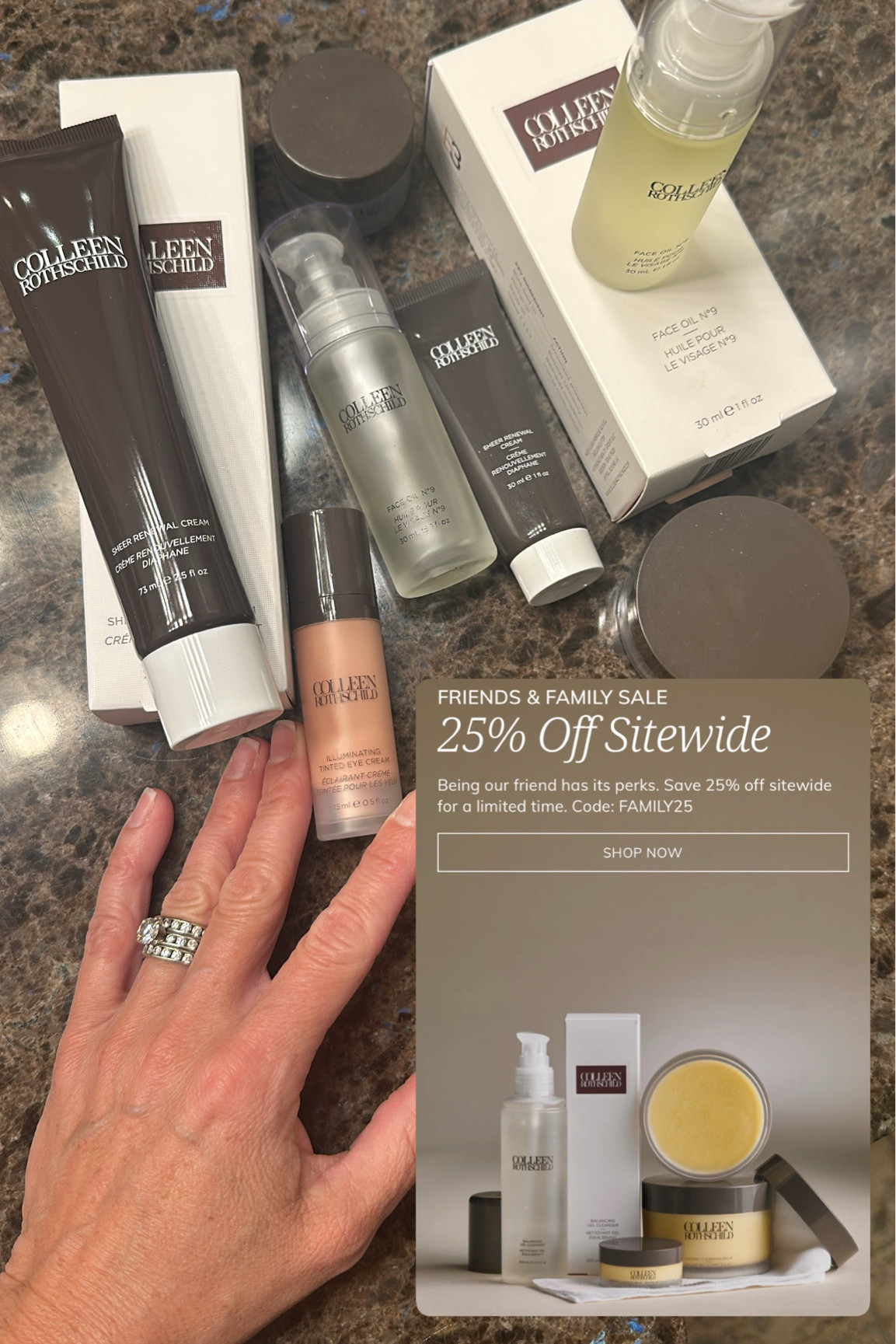 Have used Colleen Rothschild for about 3 years now. LOVE! Linking my favorites! If you had to choose, I recommend her Illuminating Tinted Eye Cream and Face Oil N°9! Soooo good! Save 25% with code “FAMILY25"

#LTKSaleAlert #LTKBeauty #LTKOver40