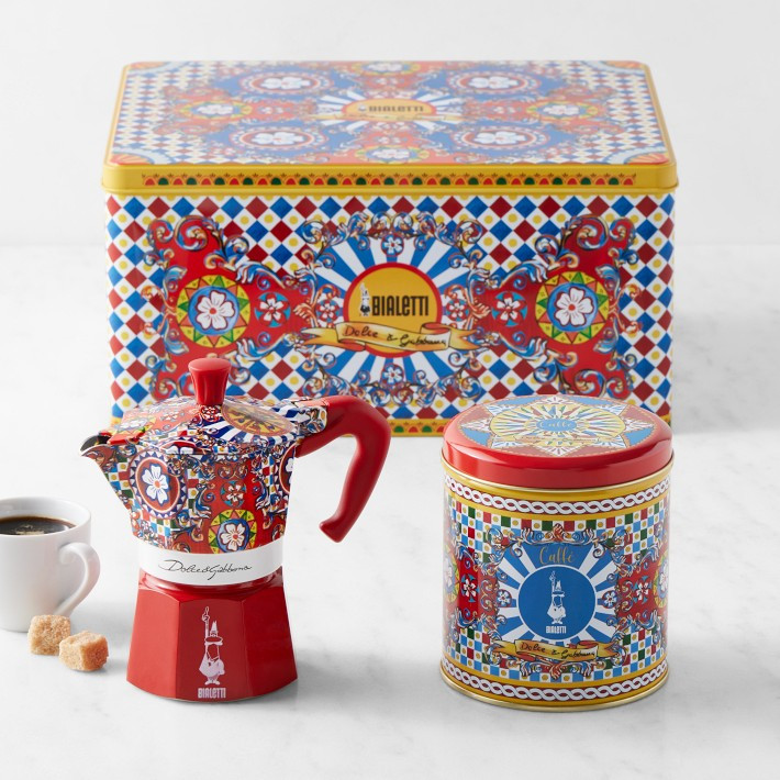 Bialetti Moka Dolce & Gabbana 3-Cup + 1 Irresistible Coffee Tin Gift Set | Williams-Sonoma