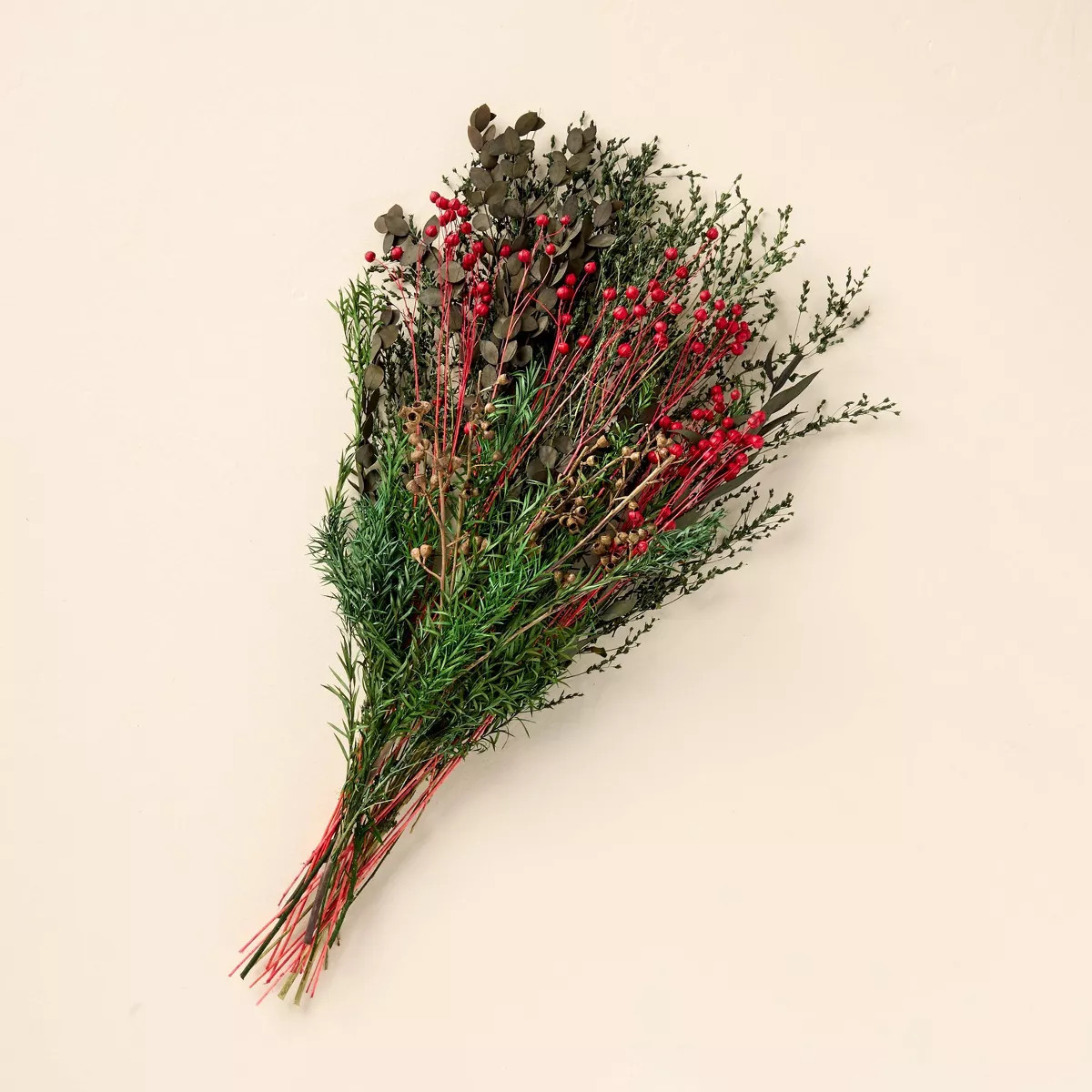 25" Preserved Eucalyptus & Tea Leaf Christmas Stems Bundle - Hearth & Hand™ with Magnolia | Target