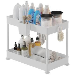 2-Tier White Under Sink Organizer Storage Cabinet Basket Drawer | The Home Depot