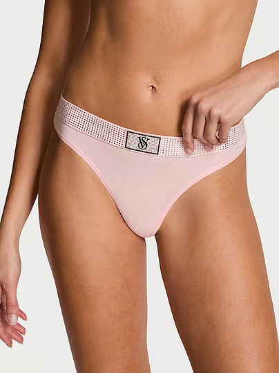 Cotton Shine-Waist Thong Panty, Pink, Xxl - Women's Panties - Victoria's Secret | Victoria's Secret (US / CA )
