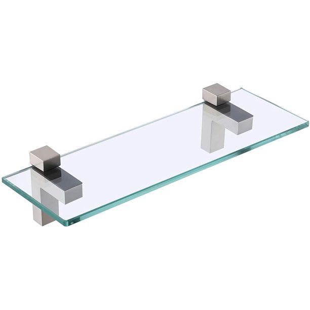 KES Tempered Glass Shelf, Bathroom Shelf with 19.6 Inch Rectangular Glass (8mm Thick) Extended Wa... | Walmart (US)