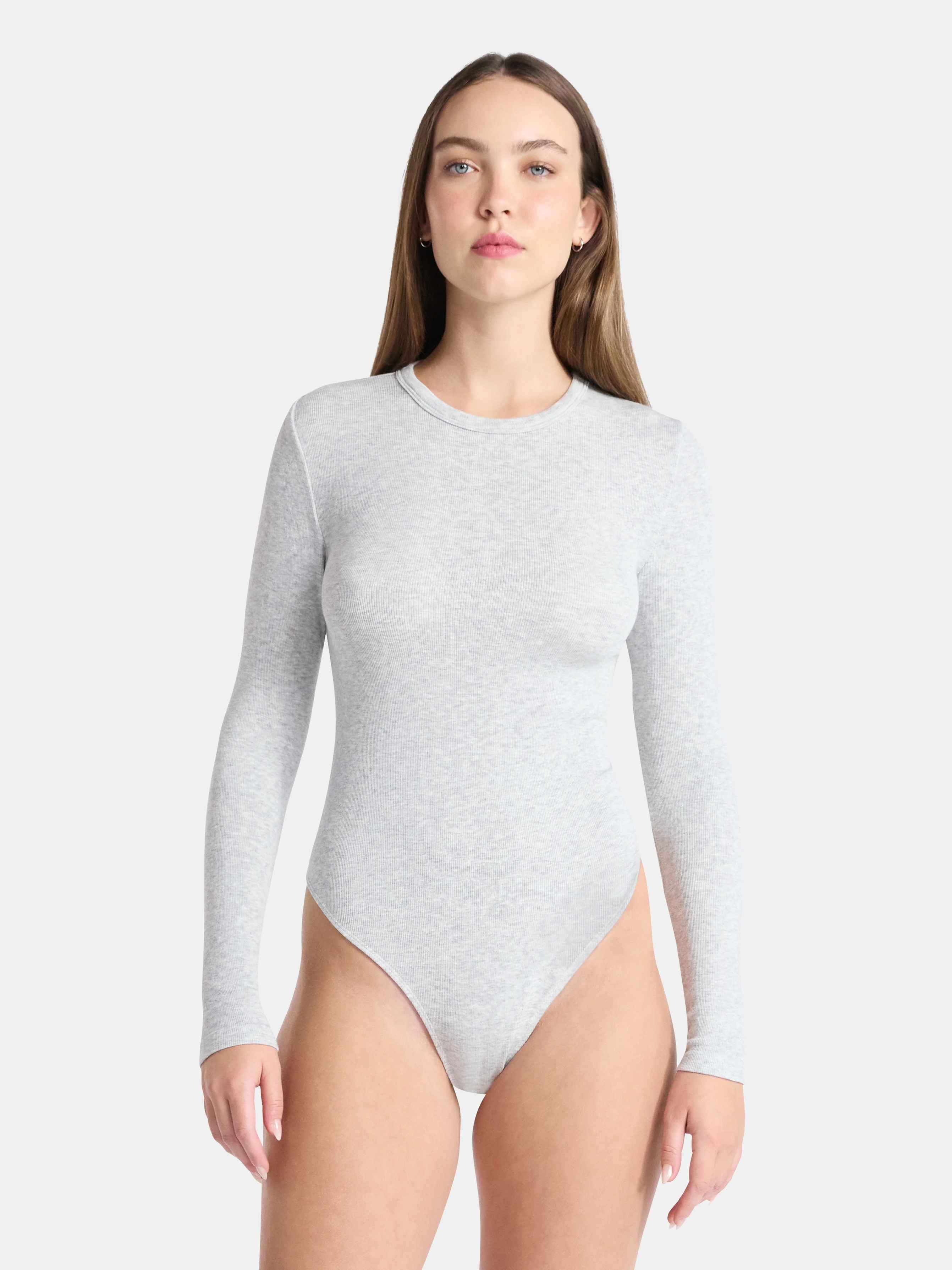 No Boundaries Seamless High Neck Bodysuit with Long Sleeves, Women's | Walmart (US)