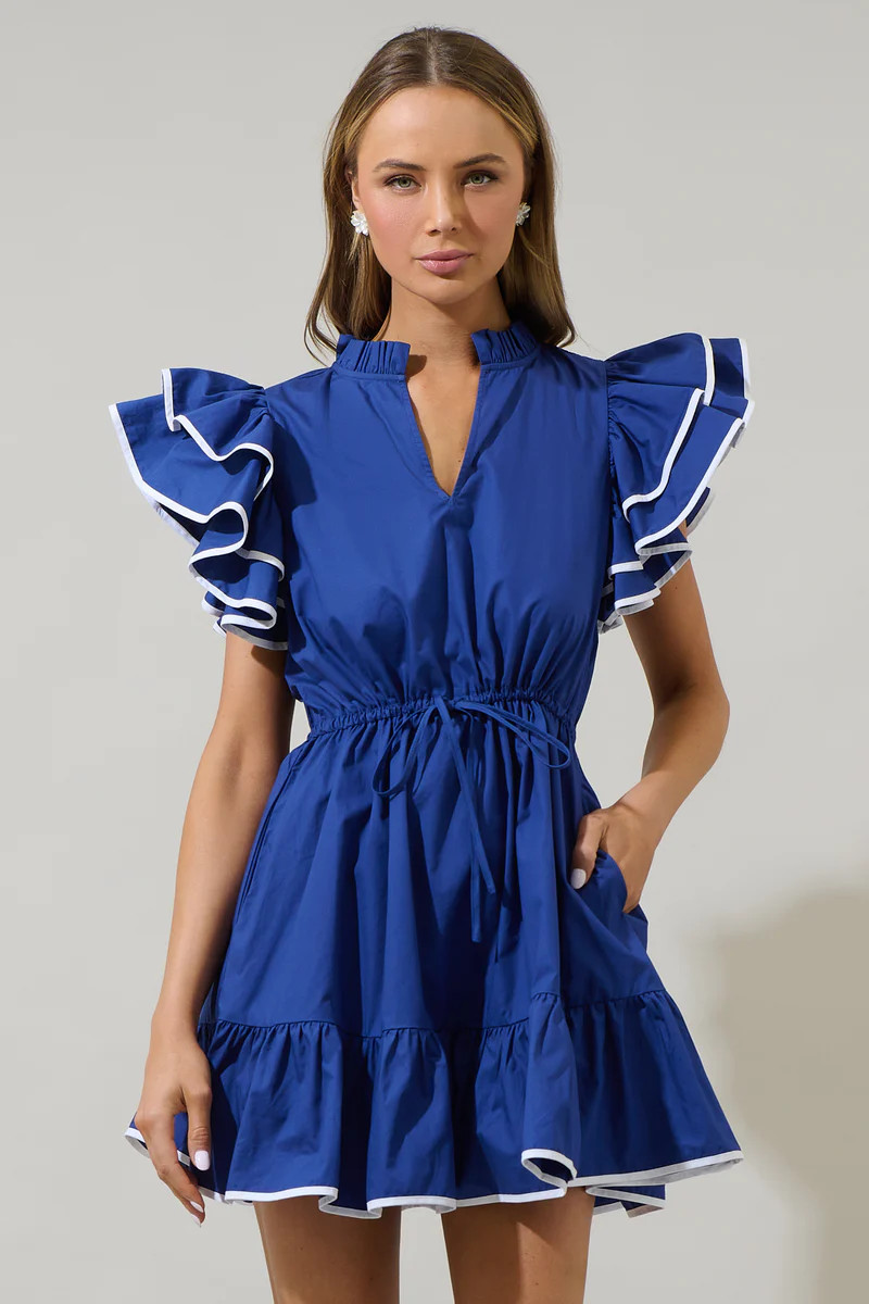 Alina Ruffle Shift Mini Dress | Sugarlips