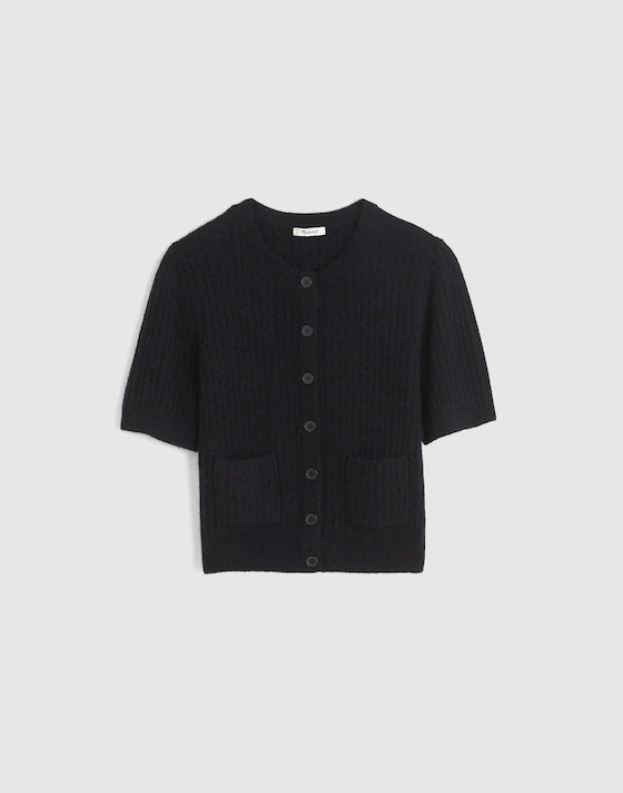 Patch-Pocket Puff-Sleeve Cardigan | Madewell | Madewell