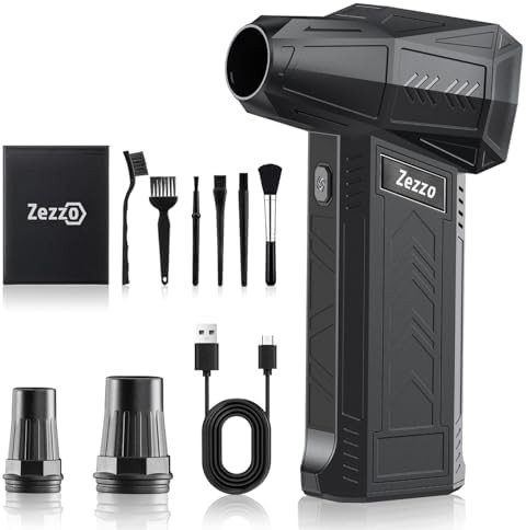 Zezzofan Compressed Air Duster-180000RPM Ultra Powerful Electric Air Duster, 3-Gear Adjustable Hi... | Amazon (US)