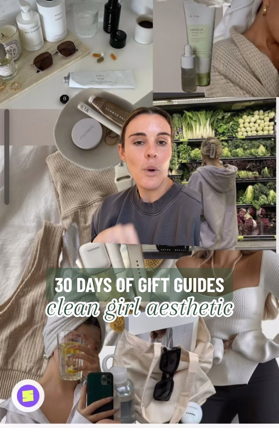 Clean girl aesthetic holiday gift guide for her. Great gift ideas for the girl in you life that lives for the clean girl aesthetic.

#LTKVideo #LTKHoliday #LTKGiftGuide