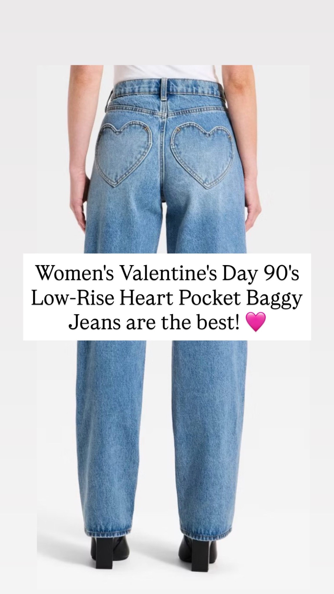 Women's Valentine's Day 90's Low-Rise Heart Pocket Baggy Jeans are $40

#LTKValentine