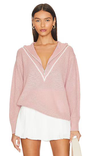 Calva Knit Half Zip in Pale Mauve | Revolve Clothing (Global)