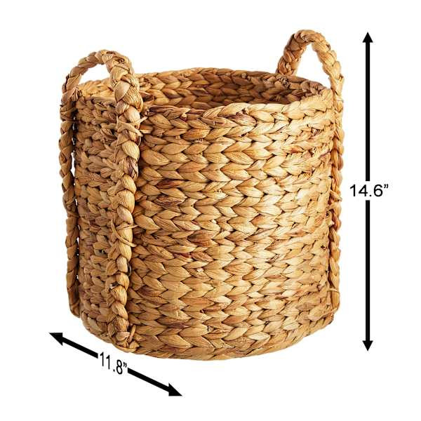 Braided Arrow Weave Round Storage Basket, Medium | At Home