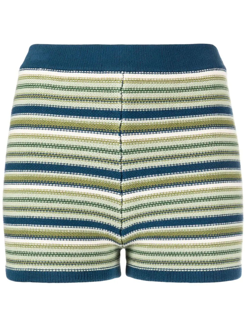 The Upside logo-embroidered Stripped Shorts - Farfetch | Farfetch Global