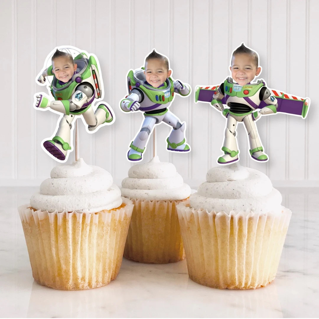 Toy Story Custom Face Cupcake Toppers, Astronaut Cupcake Toppers, Toy Story BUZZ, Two Infinity an... | Etsy (US)