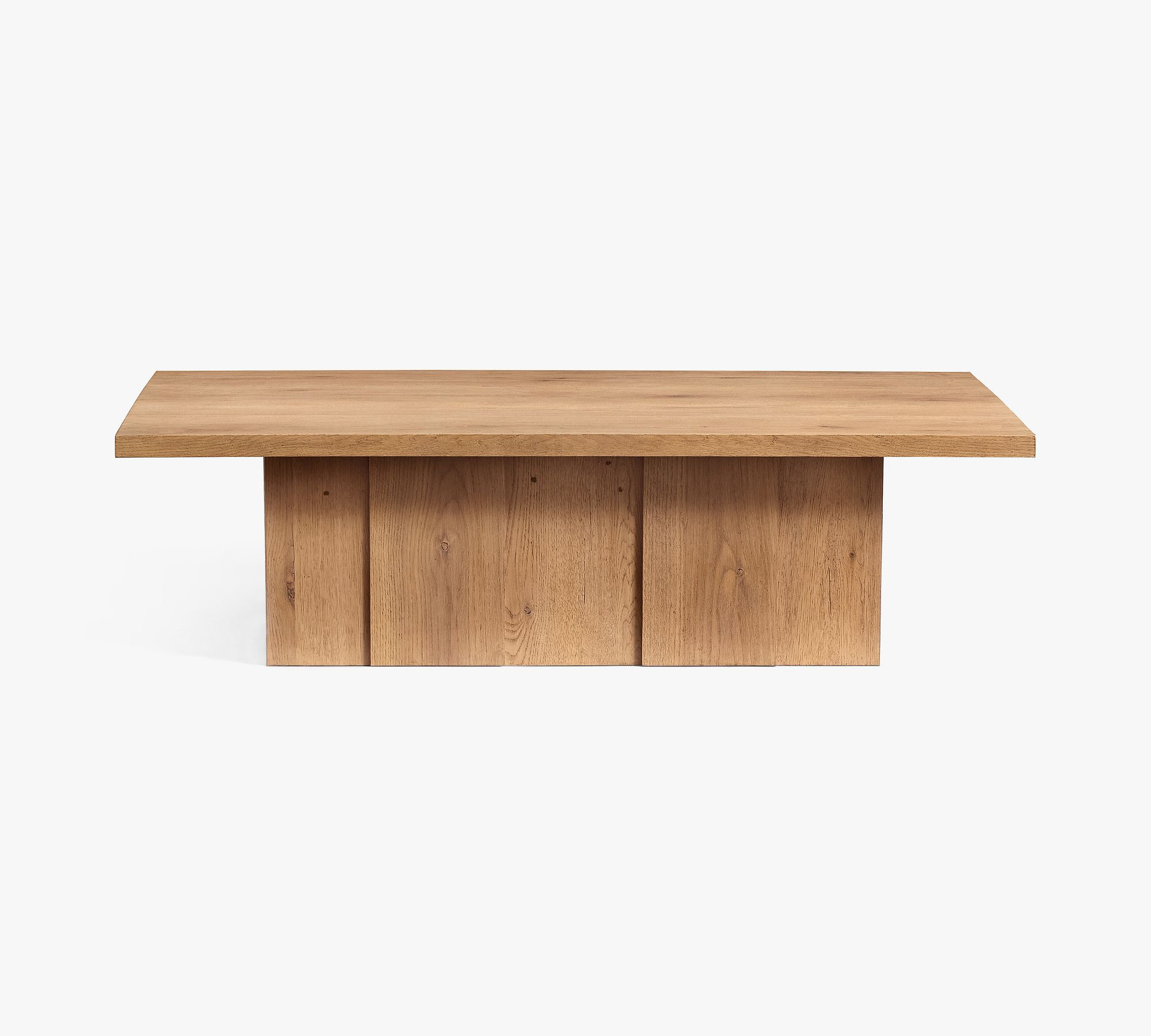 Aldon Rectangular Coffee Table, Plinth Base, Maize, 58" | Pottery Barn (US)
