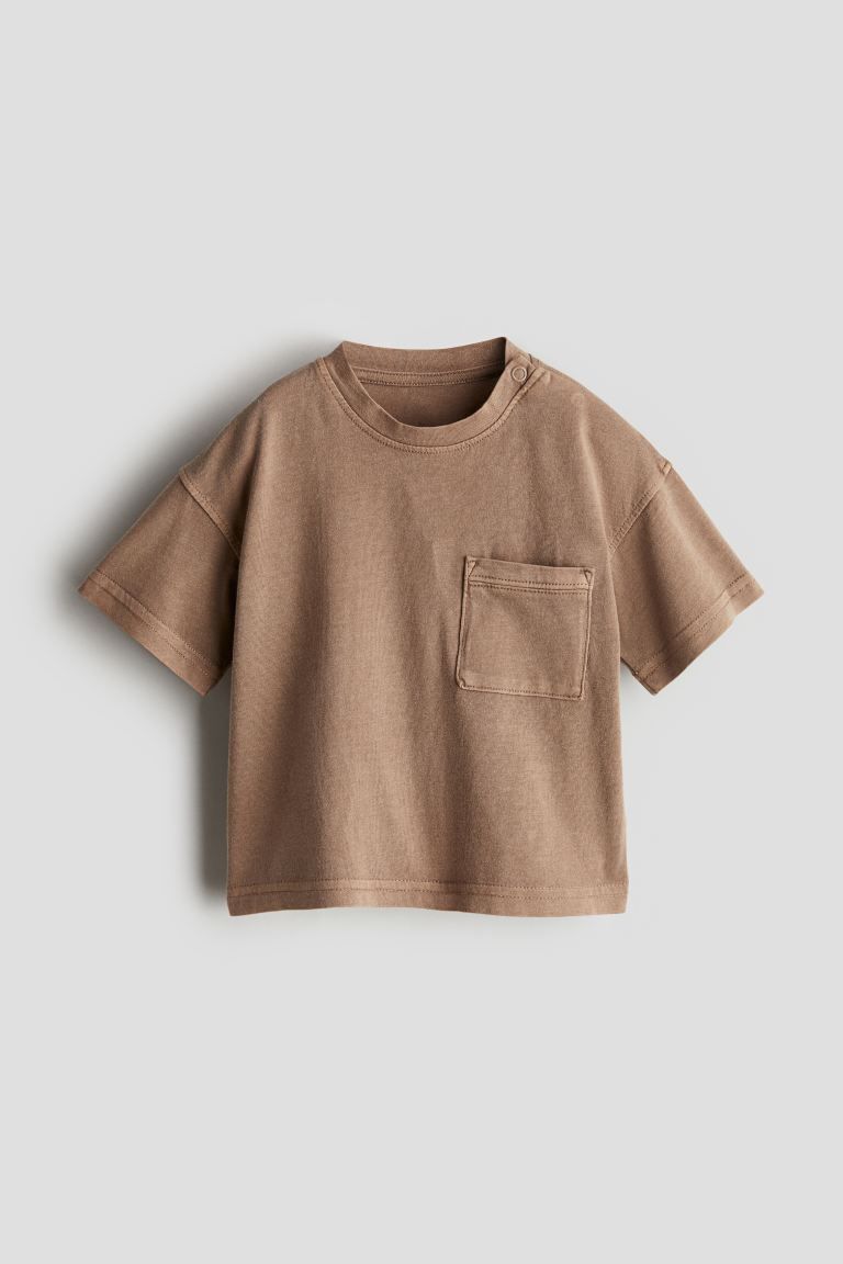 Cotton Jersey T-shirt - Dark beige - Kids | H&M US | H&M (US + CA)