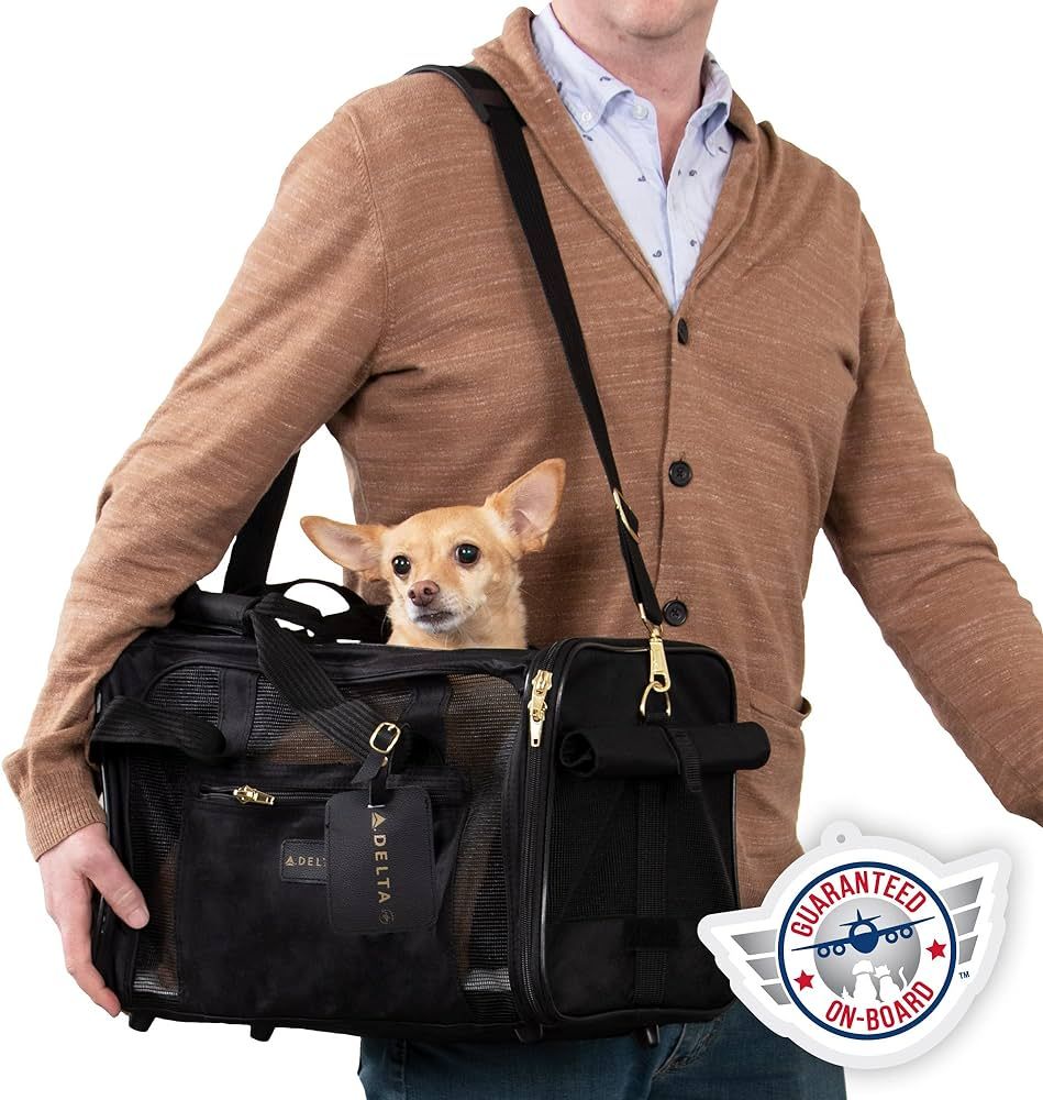 Sherpa Delta Airlines Travel Pet Carrier, Airline Approved & Guaranteed On Board - Black, Medium | Amazon (US)