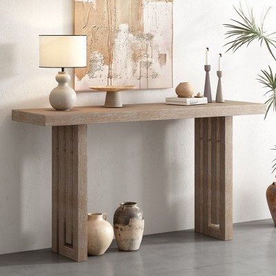 KTMBDW Solid Wood Console Table, Uniquely Designed Sofa Table, Narrow Entryway Table for Hallway, Behind The Couch, Living Room, Foyer, Natural | Target