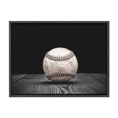 18&#34; x 24&#34; Sylvie Baseball Framed Canvas by Shawn St. Peter Gray - DesignOvation | Target
