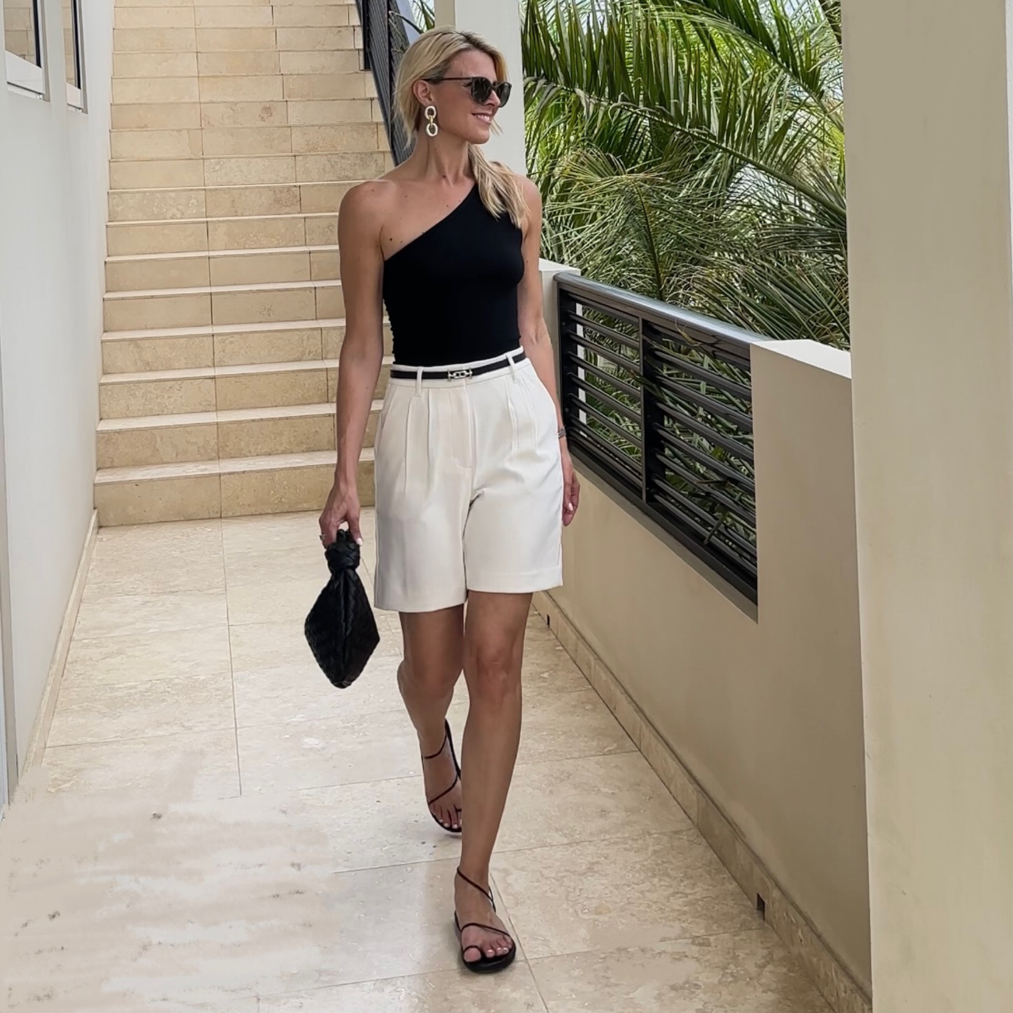 Chic, comfortable look perfect for a warm weather day.    These Bermuda shorts are true to size, as well as the one shoulder top.   

#LTKFind #LTKunder50 #LTKSeasonal