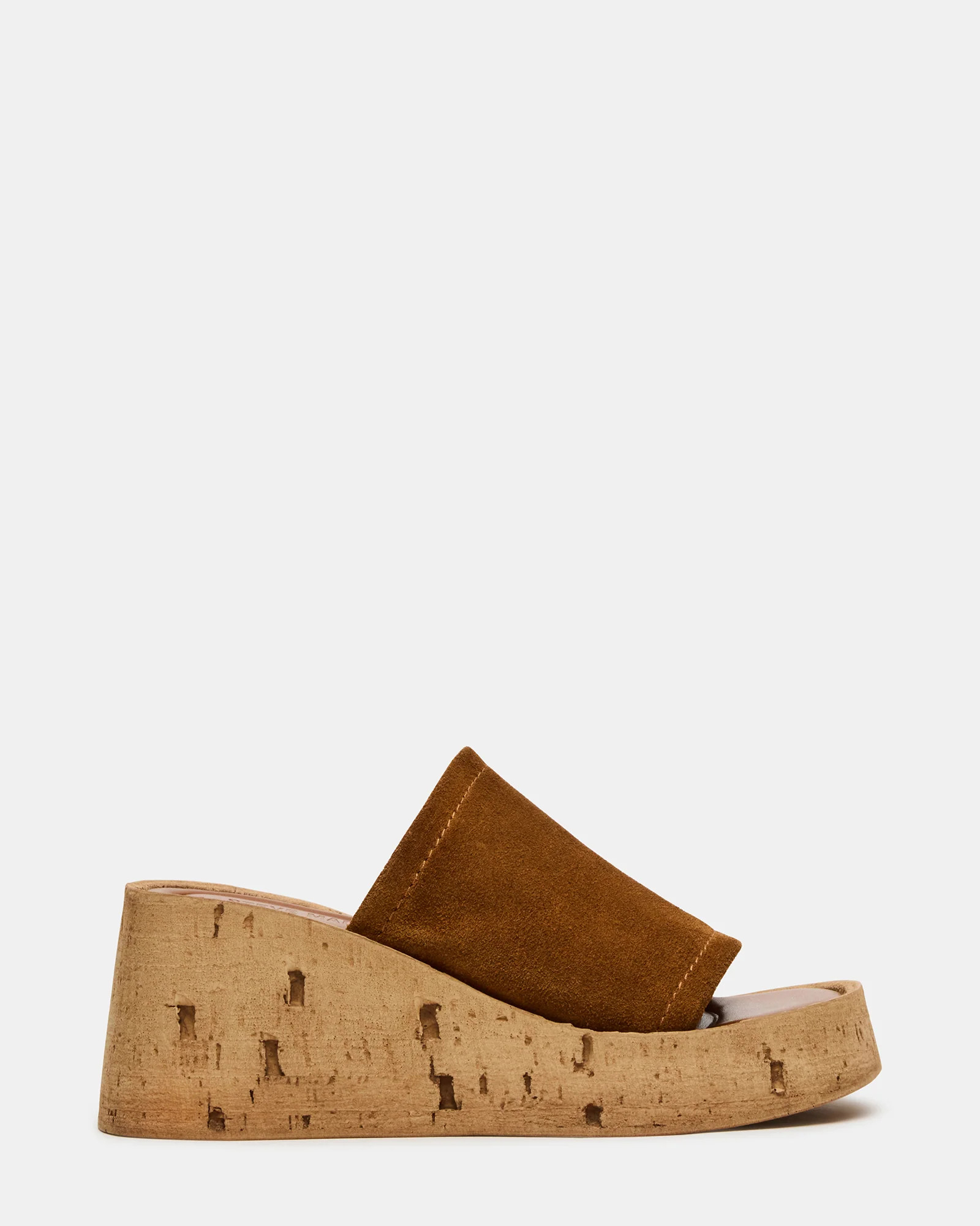 CELLAR Chestnut Suede Platform Wedge Square-Toe Women's Sandal | Steve Madden (US)