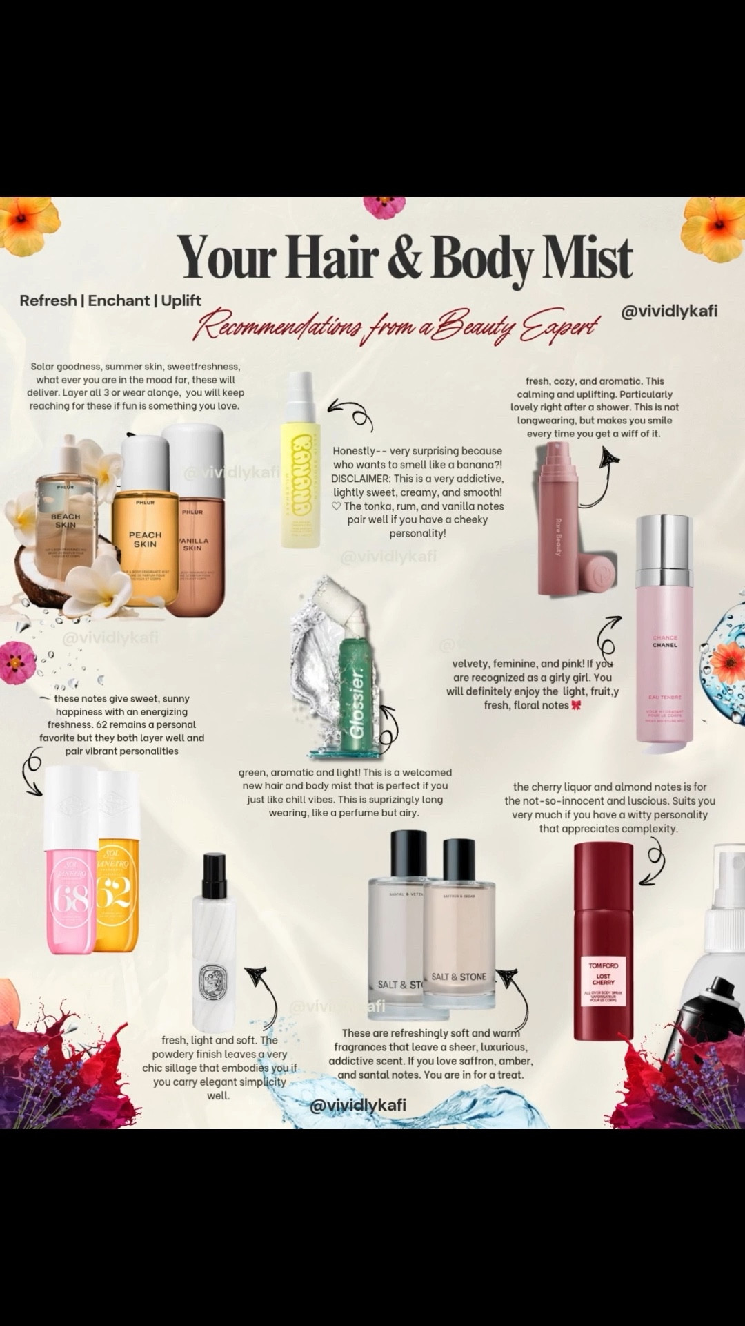 Your Summer Scent ✨
Heavy Perfume? Not in this heat. Hair and Body mists gives a fresh, light feel that is still luxe.

Sweet Peach, airy florals, creamy vanilla, and soft woods are all perfect for layering or wearing on its own. 

Shop my faves below and let me know which scent vibe is yours: fruity, woody, floral or cozy? 
- hair mist 
- body mists 
- summer beauty 
- fragrance 
- perfume 
- wedding 
- datenight
- summer 2025 

#LTKActive #LTKBeauty #LTKWedding