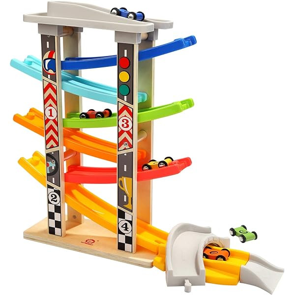 TOP BRIGHT Toddler Toys For 1 2 Year Old Boy And Girl Gifts Wooden Race Track Car Ramp Racer With 4  | Amazon (US)