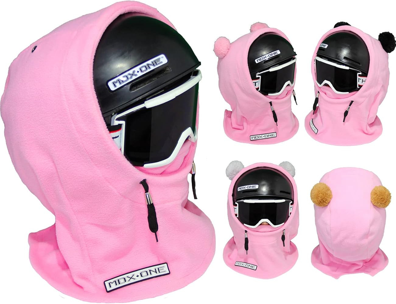 MDXONE Kids Over The Helmet Balaclava Children face mask with Buttons Winter 2022 Pompoms with El... | Amazon (US)
