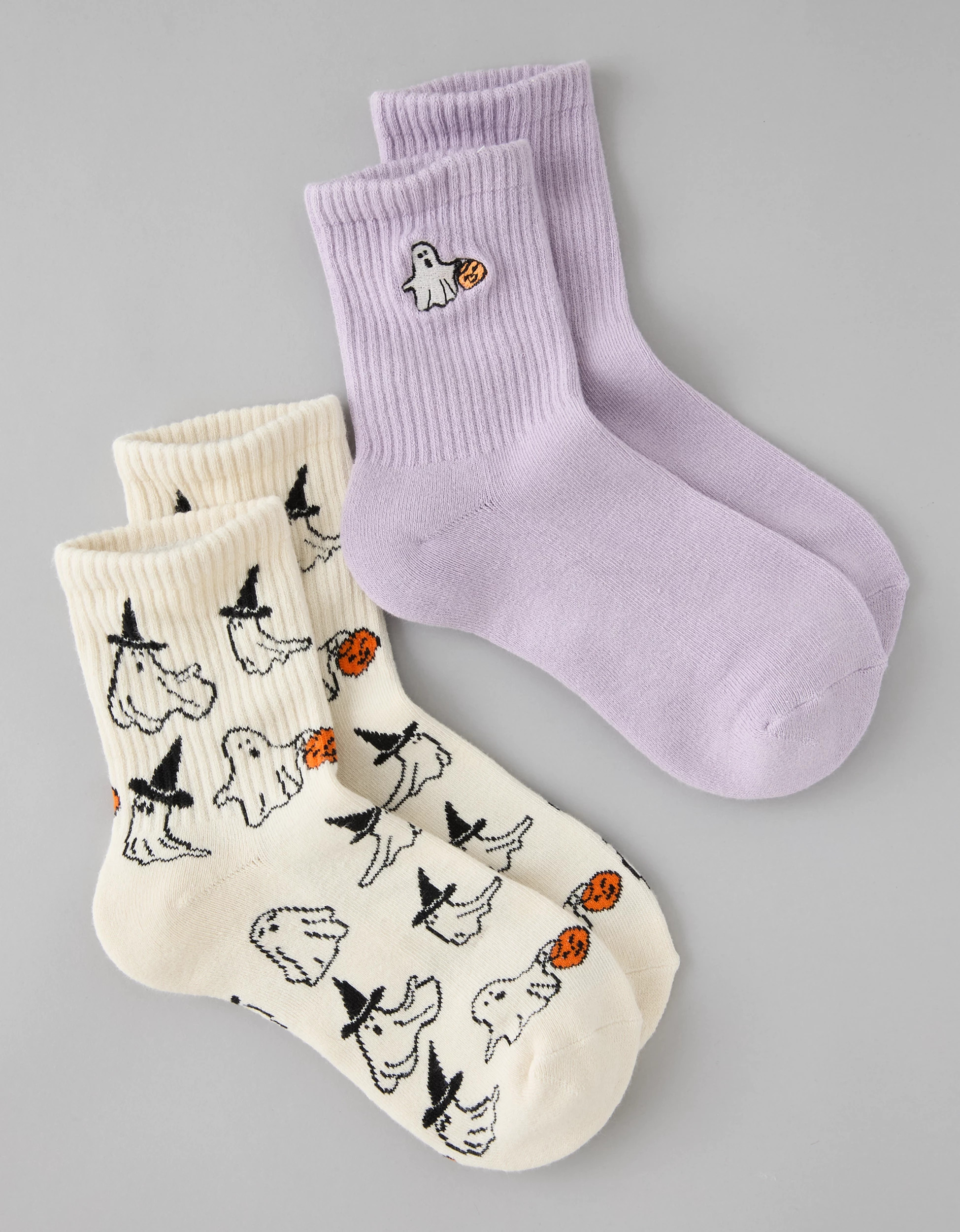 AE Halloween Cropped Crew Socks 2-Pack | American Eagle Outfitters (US & CA)
