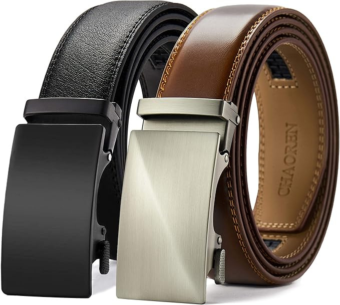 CHAOREN Leather Ratchet Belt Men 2 Pack - Customizable Fit, Effortless Style (35mm) | Amazon (US)