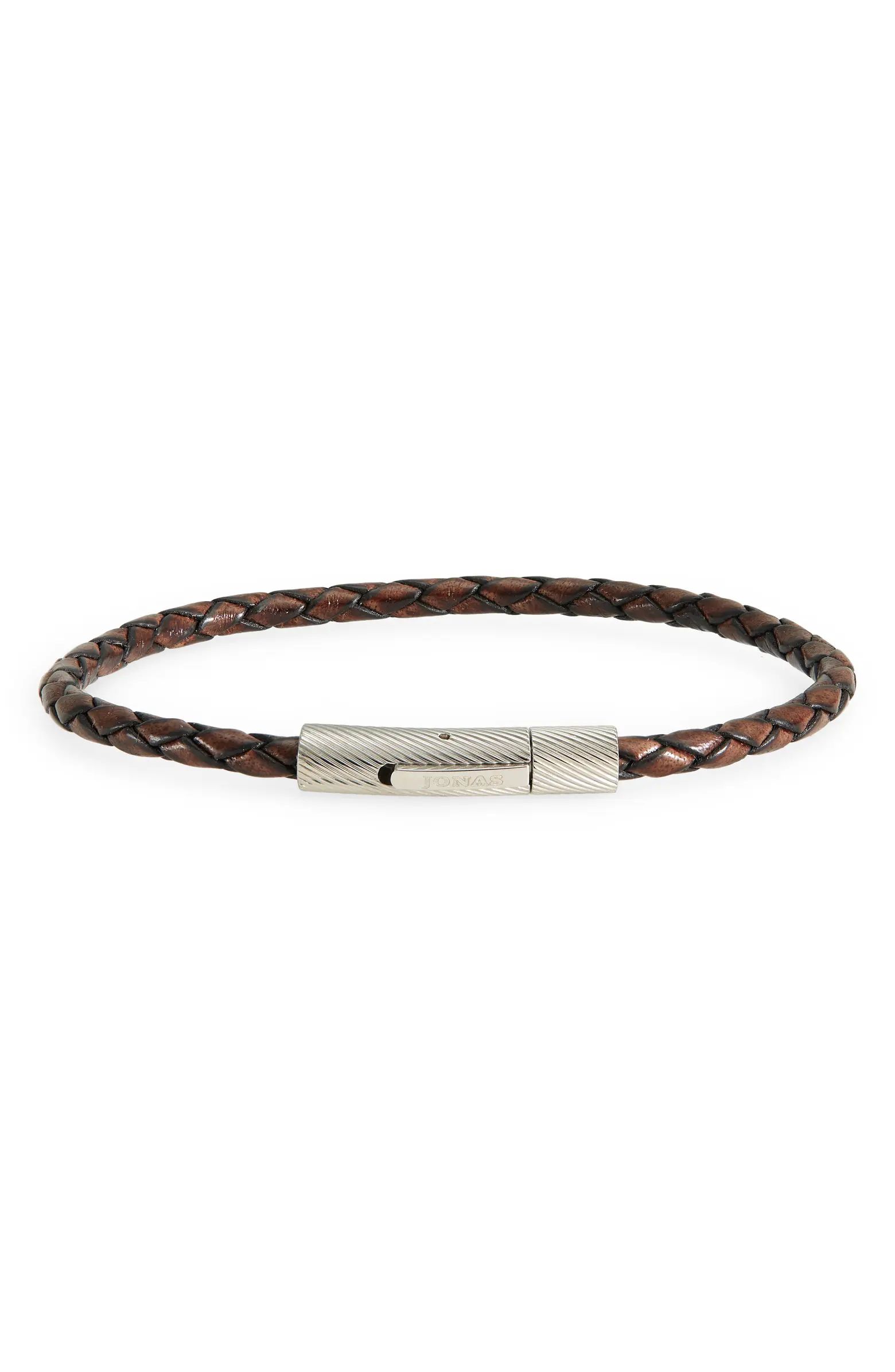 Men's Single Braided Leather Bracelet | Nordstrom