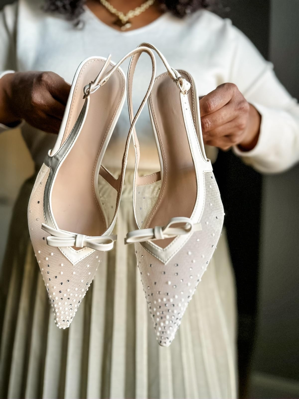 Rhinestone and bow slingback kitten heels! Perfect for any of your holiday parties, would also be perfect for a bride!

#LTKootd #LTKHoliday #LTKPlusSize