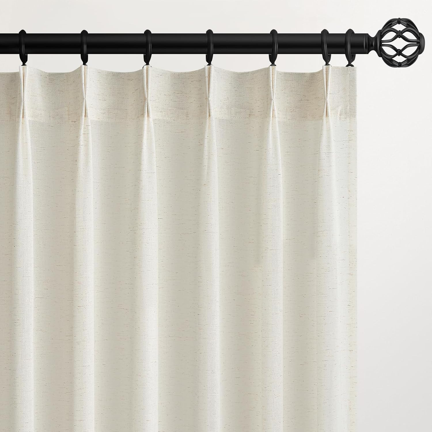Topfinel Natural Pinch Pleated Linen Curtains 45 Inch Length 2 Panels for Bedroom Living Room Tex... | Amazon (US)