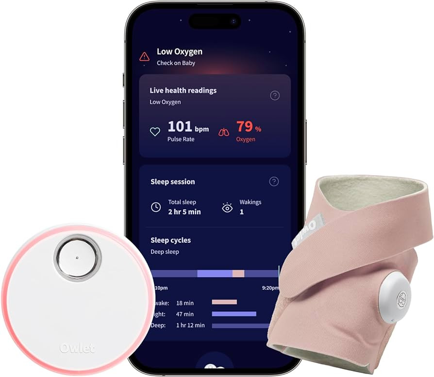 Owlet Dream Sock - FDA-Cleared Smart Baby Monitor - Track Live Pulse (Heart) Rate, Oxygen in Infa... | Amazon (US)