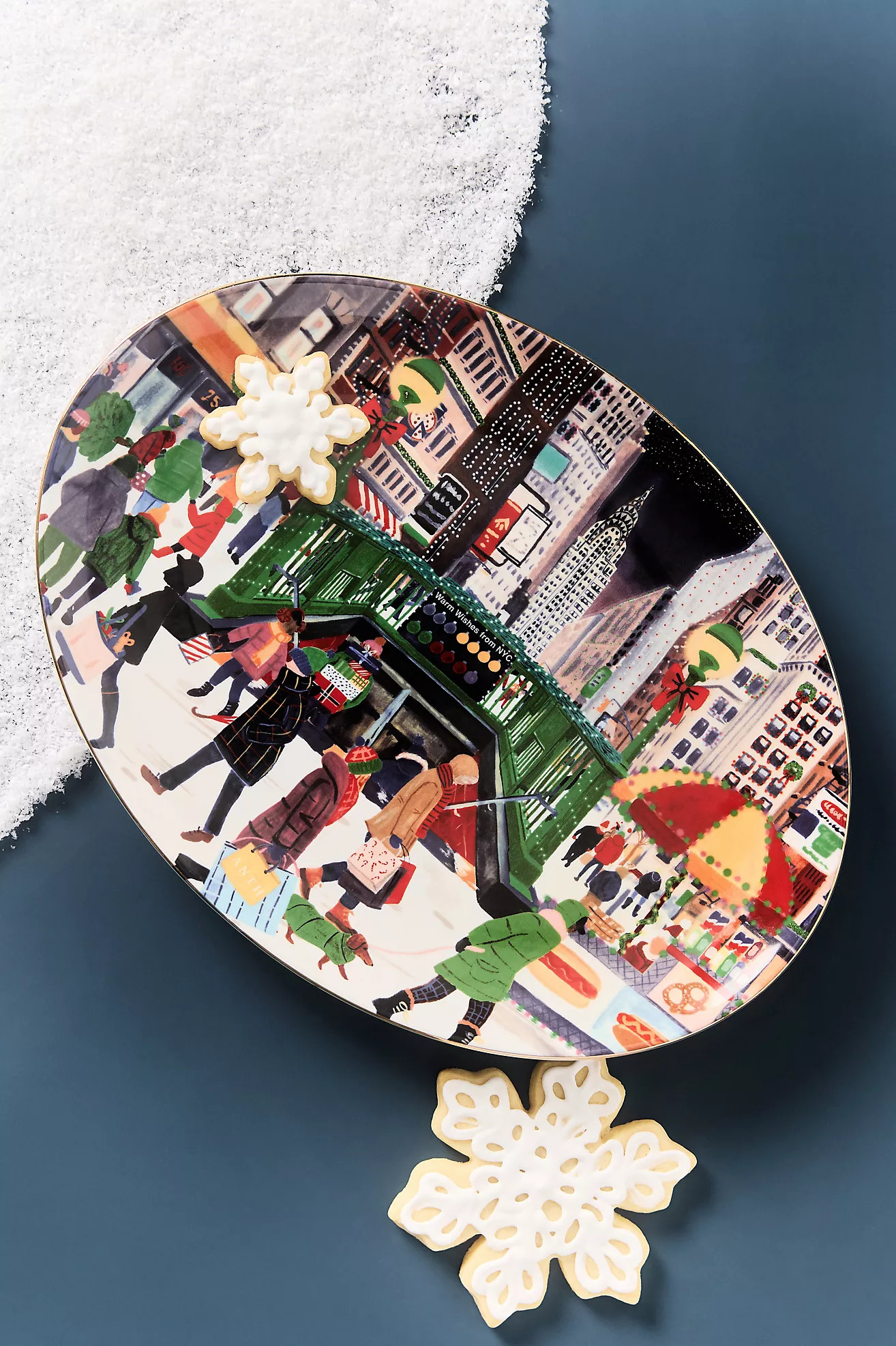 Holiday in the City Stoneware Platter | Anthropologie (US)