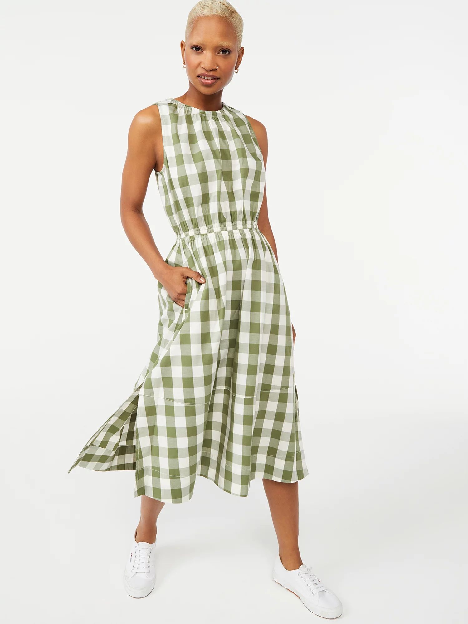 Free Assembly Women's Sleeveless Fit and Flare Dress - Walmart.com | Walmart (US)