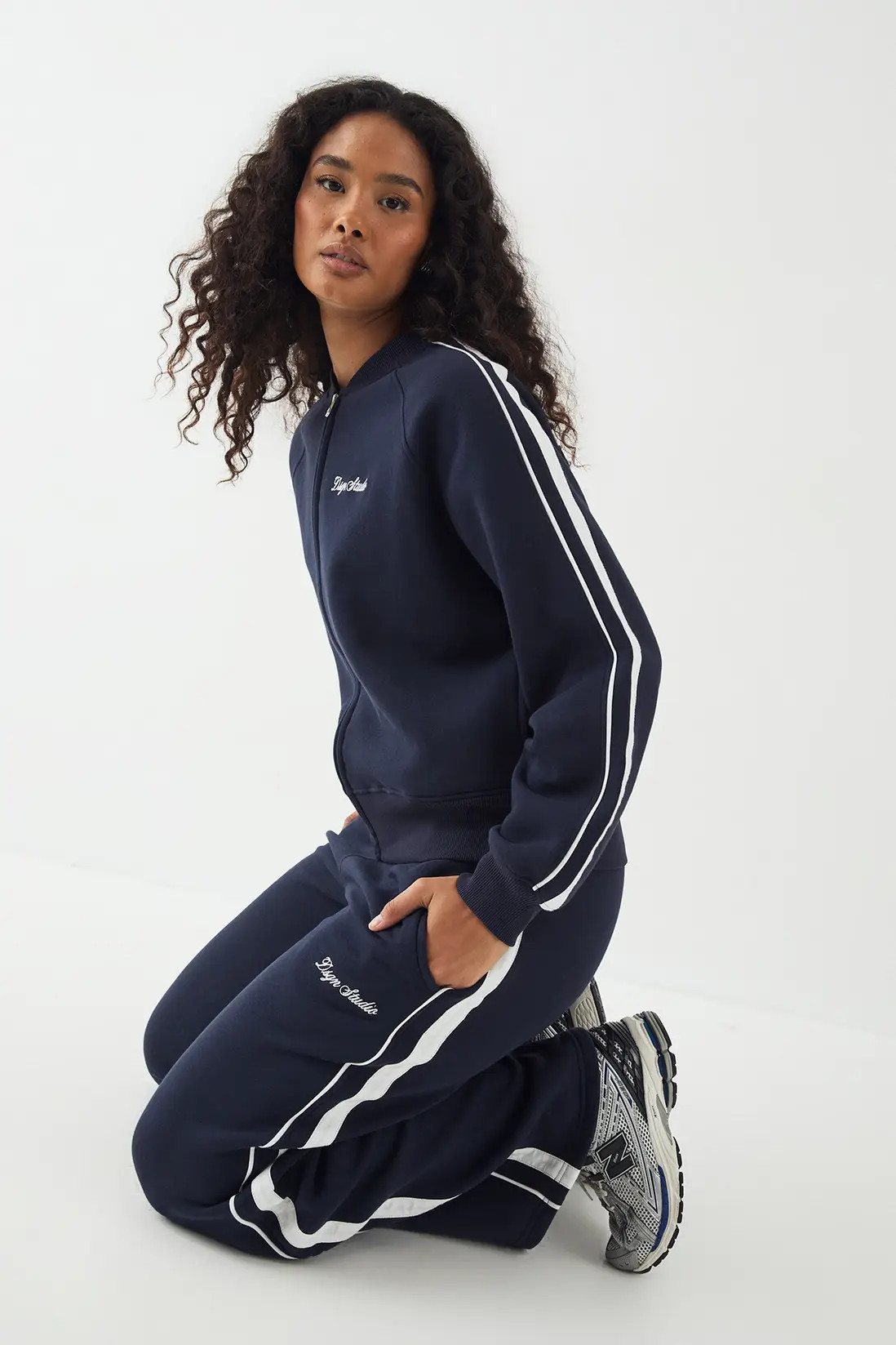 DSGN Studio Embroidered Side Stripe Sweatshirt | Boohoo.com (UK & IE)