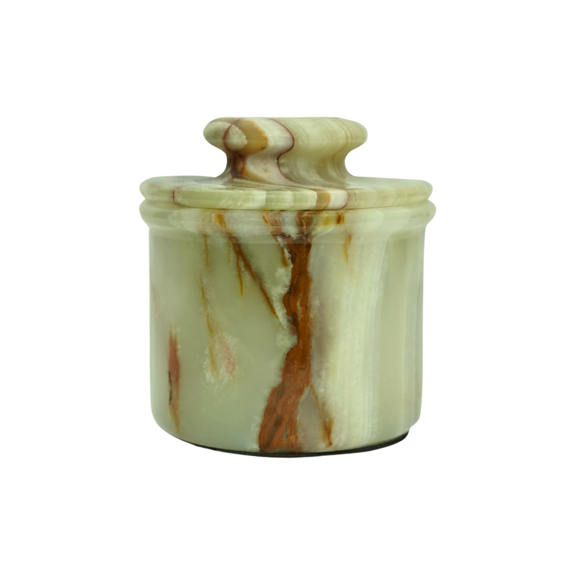 Green Onyx Butter Keeper - Round Marble Butter Dish for Countertop, 4" x 3.5" Butter Crock, Natur... | Amazon (US)